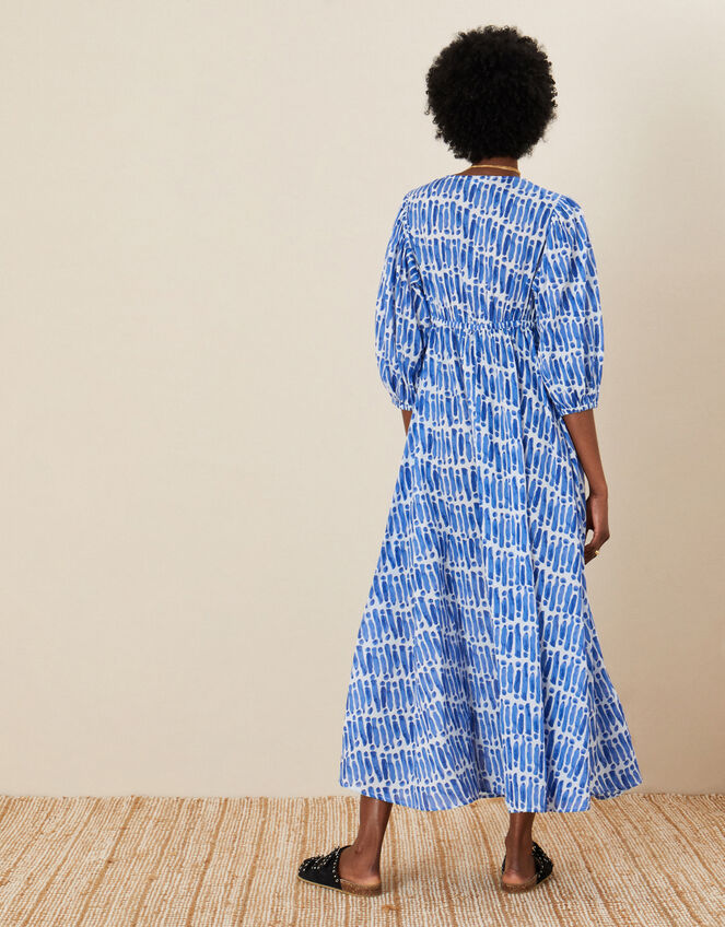 Benita Printed Maxi Dress, Blue (BLUE), large