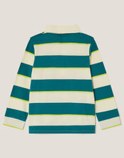 Tiger Logo Stripe Rugby Shirt, Green (GREEN), large