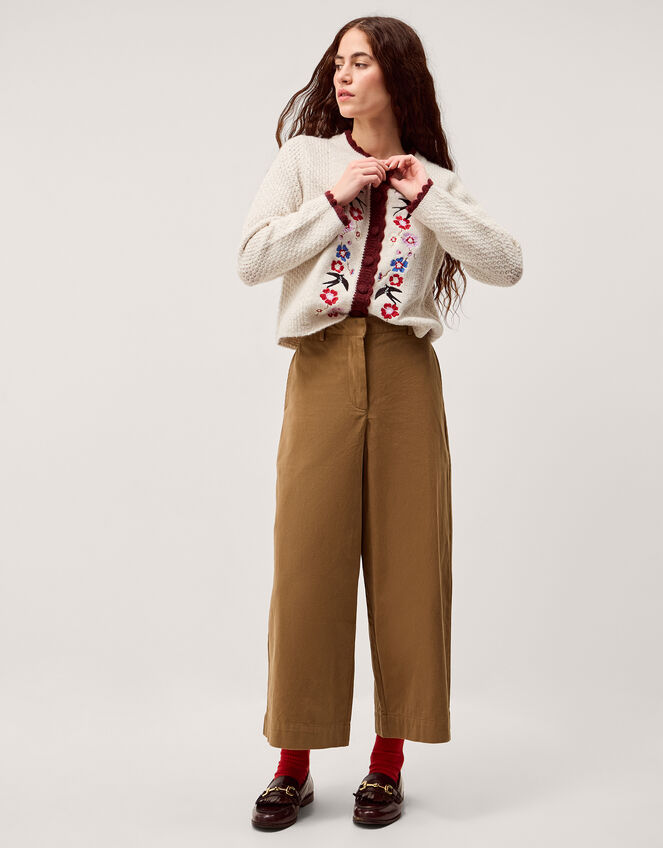 Luna Cropped Wide Leg Trousers Camel