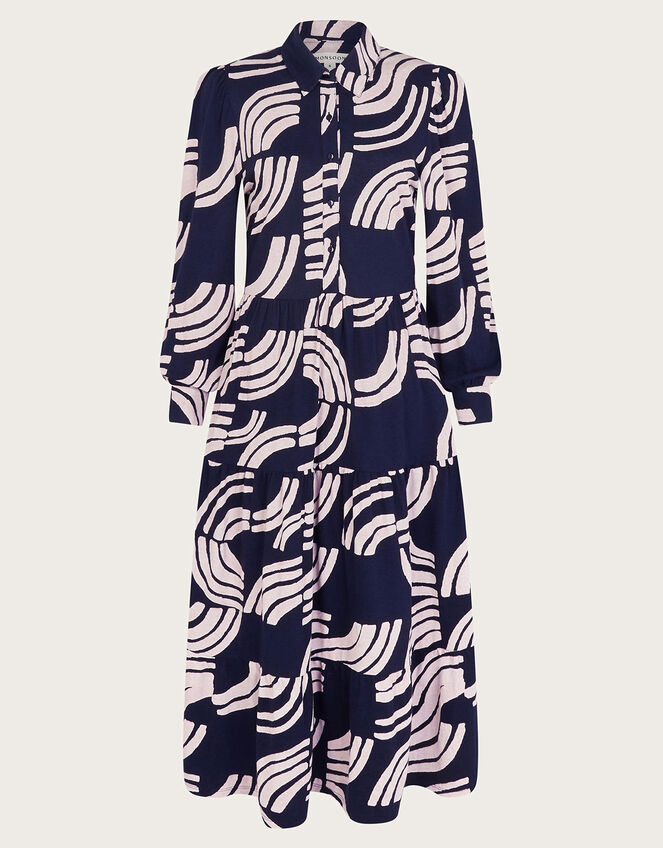 Nula Print Tier Dress, Blue (NAVY), large