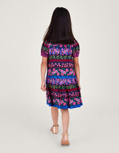 Floral Stripe Print Dress in LENZING™ ECOVERO™, Blue (NAVY), large