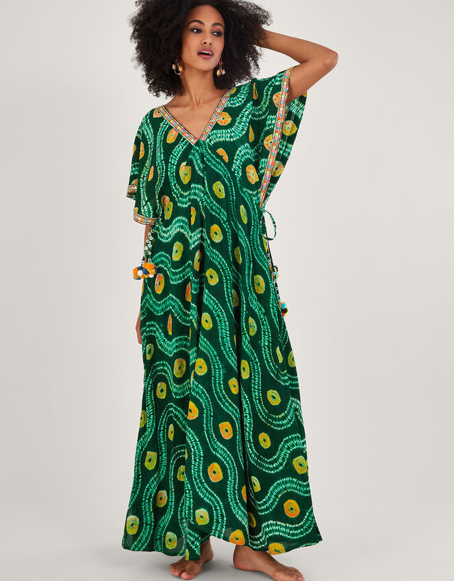 Bandhani Tie Dye Dress with LENZING™ ECOVERO™ Green | Day Dresses ...