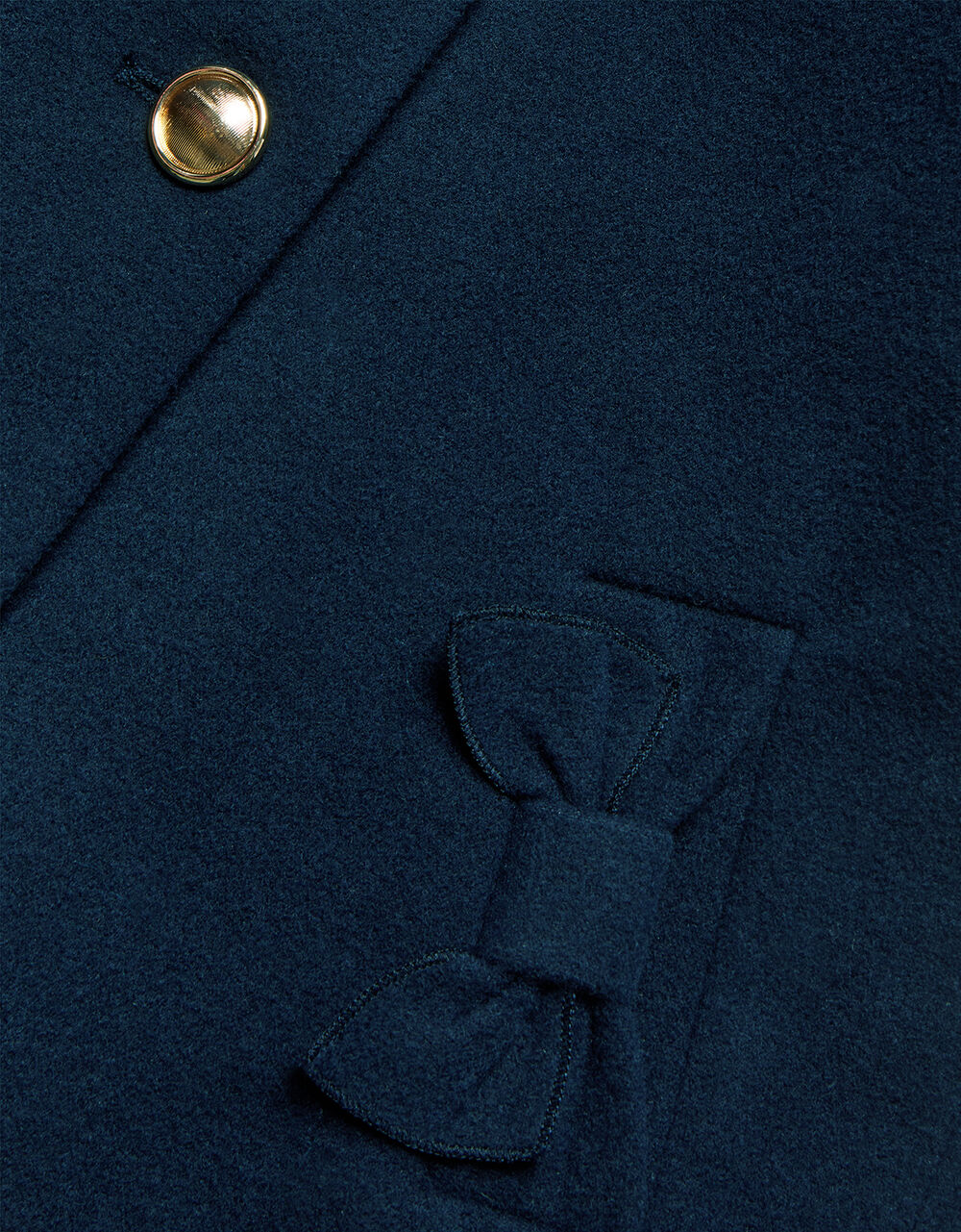 Bow Pocket Collared Swing Coat Blue | Girls' Coats & Jackets | Monsoon UK.