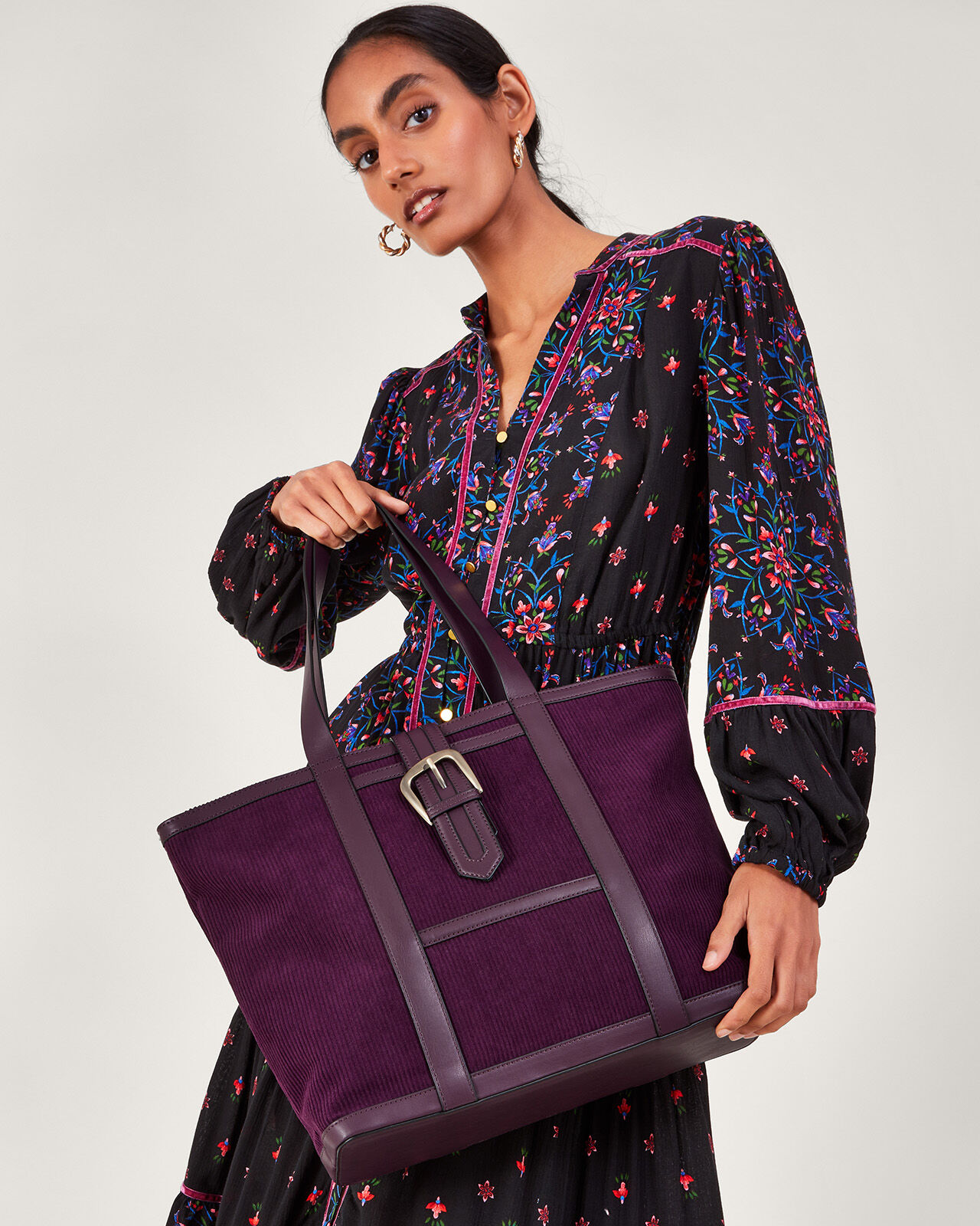 Cord Saddle Tote Bag