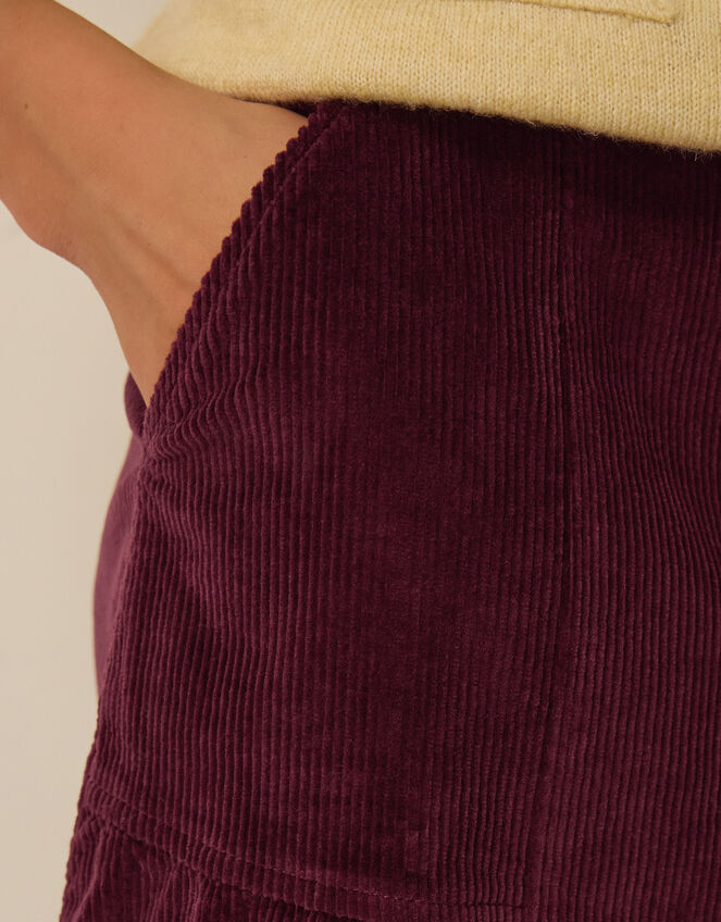 Yasmin Corduroy Midi Skirt, Red (BURGUNDY), large