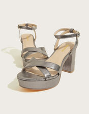Metallic Platform Sandals, Gold (GOLD), large