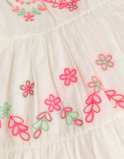 Floral Broderie Short Sleeve Dress, Multi (MULTI), large