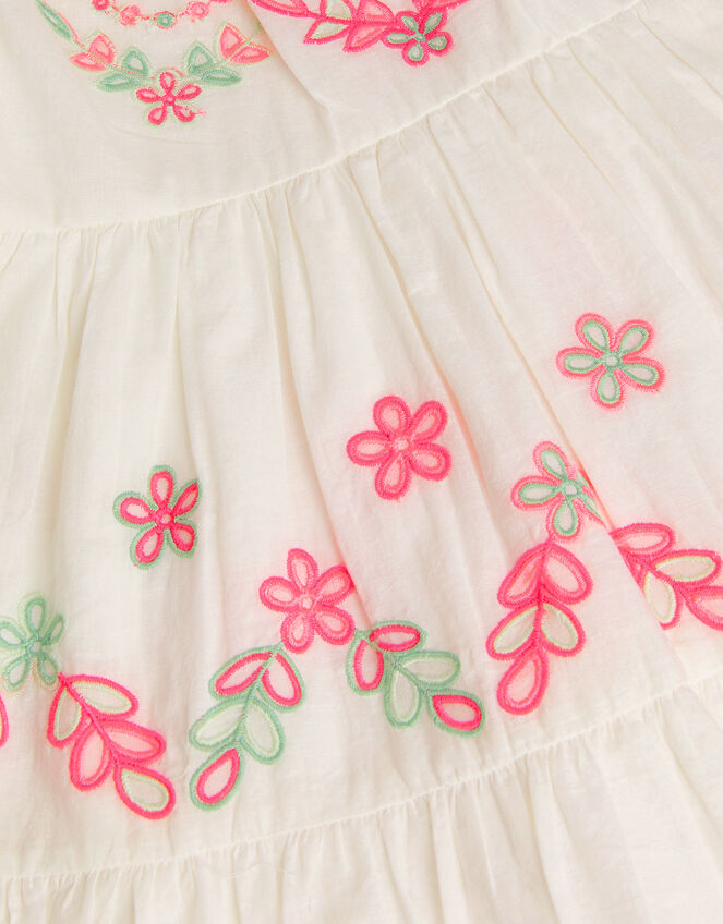 Floral Broderie Short Sleeve Dress, Multi (MULTI), large