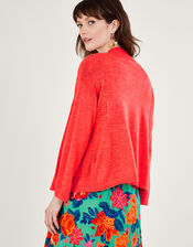 Pocket Cardigan in Linen Blend, Orange (CORAL), large