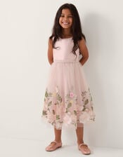 Olene Floral Embroidered Tulle Dress, Pink (PALE PINK), large