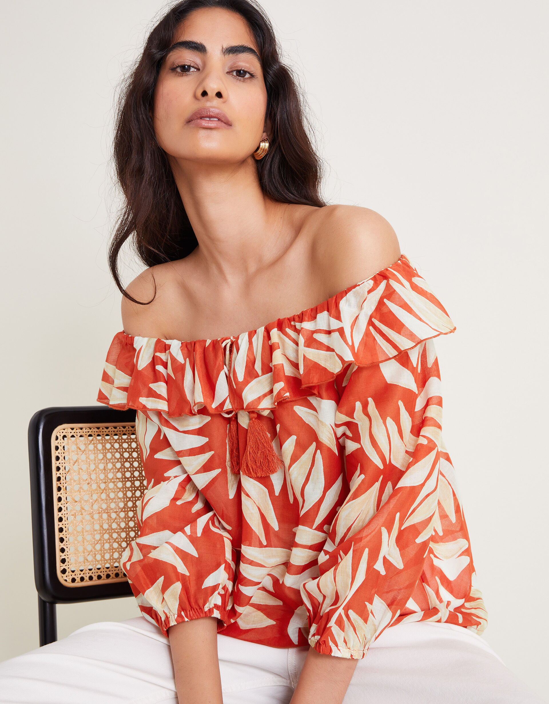 Bardot top with straps shop