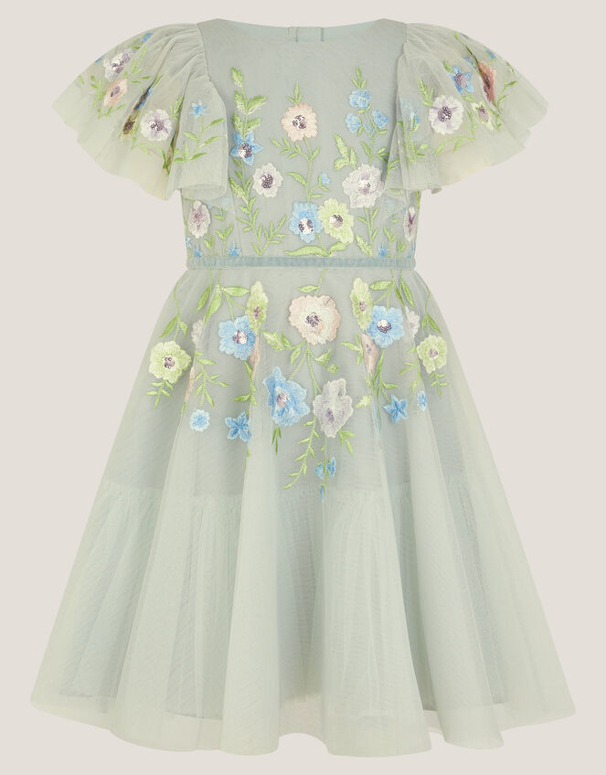 Oelene Embroidered Skater Party Dress, Green (SAGE), large