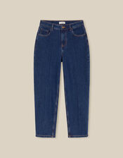 Asha High Waisted Barrel Jeans, Blue (DARK BLUE), large
