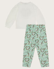 Jersey Swan Long Pyjamas Set, Green (GREEN), large