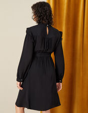 Victoriana Lace Trim Dress, Black (BLACK), large