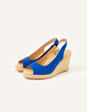 Sandy Peep Toe Espadrille Wedges, Blue (COBALT), large