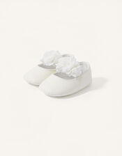 Shimmer Corsage Booties, Ivory (IVORY), large