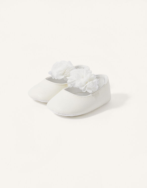 Shimmer Corsage Booties, Ivory (IVORY), large