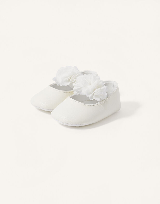 Shimmer Corsage Booties, Ivory (IVORY), large
