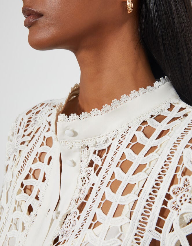 Lottie Lace Shirt, Ivory (IVORY), large