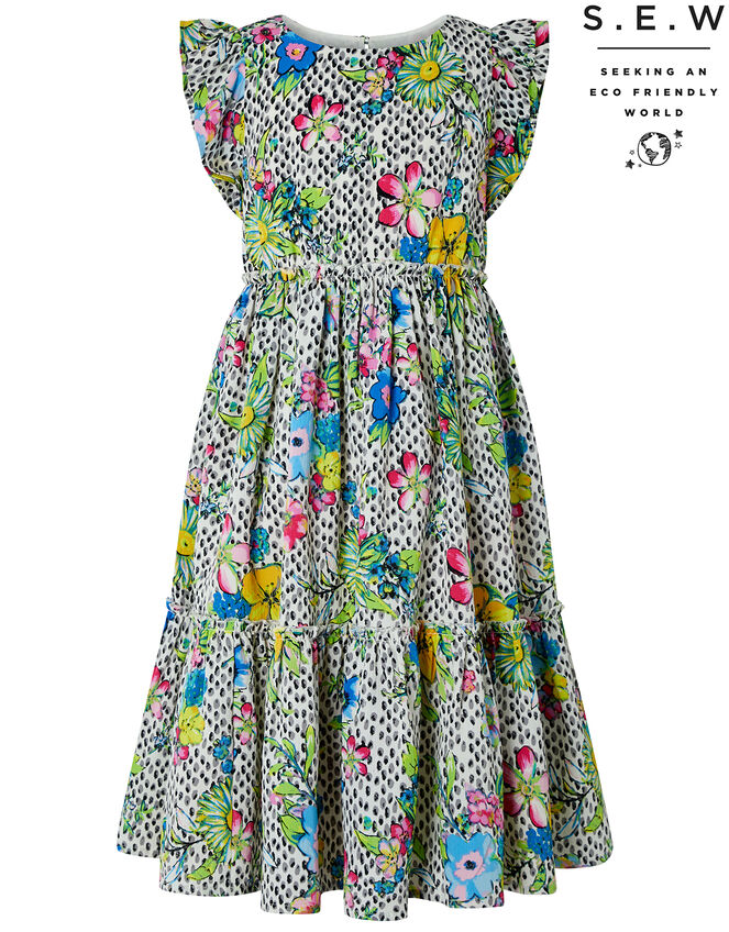 Azalea Floral Spot Midi Dress, Multi (MULTI), large