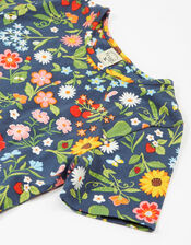 Frugi Sunshine Skater Dress, Blue (NAVY), large