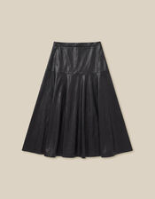 Dianne Faux Leather Midi Skirt, Black (BLACK), large