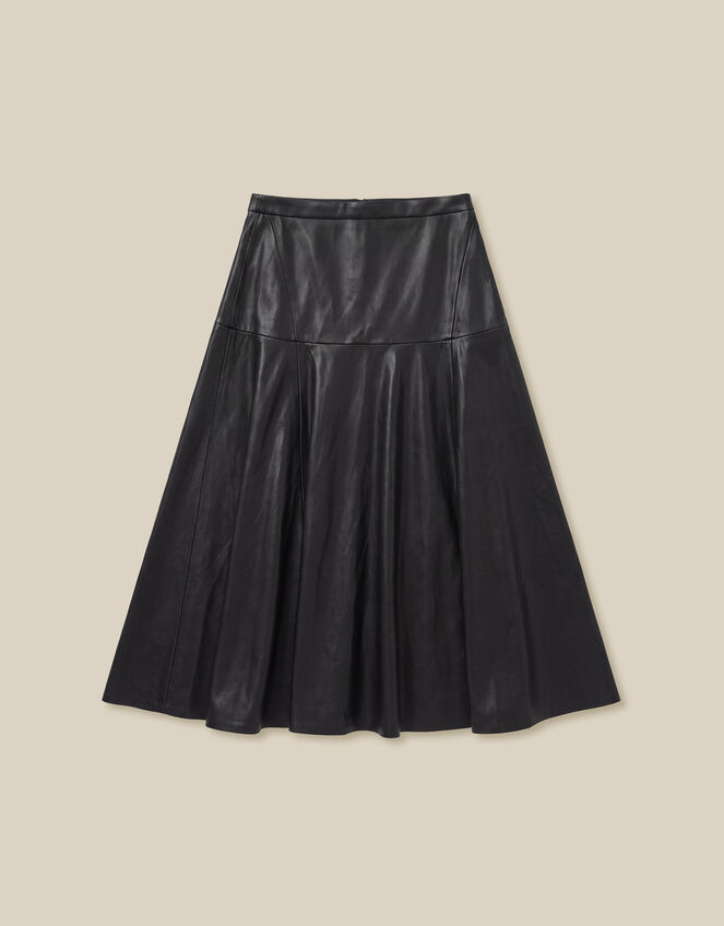 Dianne Faux Leather Midi Skirt, Black (BLACK), large