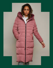 Rino and Pelle Reversible Longline Padded Coat, DARK PINK, large