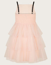 Paris Bow Tulle Ruffle Dress, Pink (PINK), large