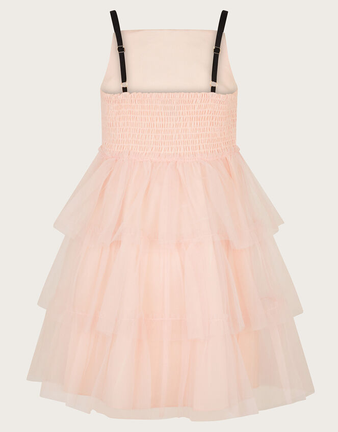 Paris Bow Tulle Ruffle Dress, Pink (PINK), large