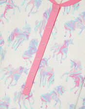 Ada Unicorn Print Sleepsuit, Ivory (IVORY), large