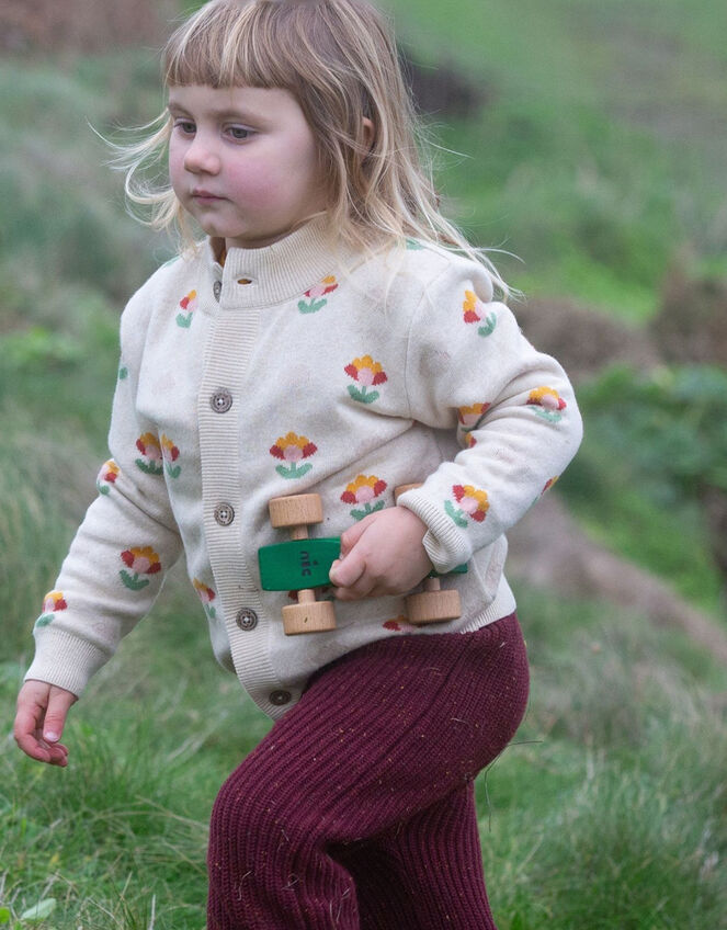 Little Green Radicals Floral Cardigan, Cream (CREAM), large