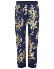Foil Flower Sweatshirt and Joggers Set, Blue (NAVY), large