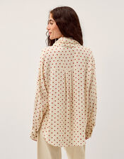Esme Polka Dot Shirt & Scarf , Ivory (IVORY), large