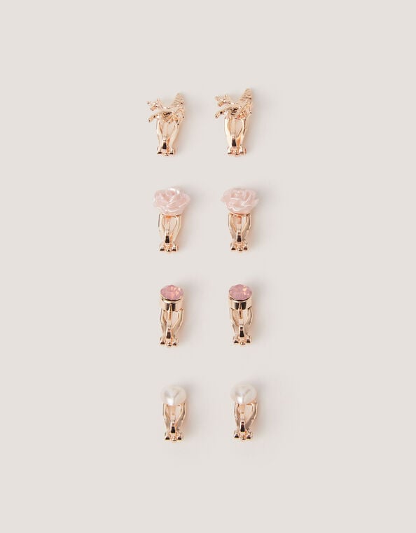 4-Pack Unicorn Clip-On Earrings, , large