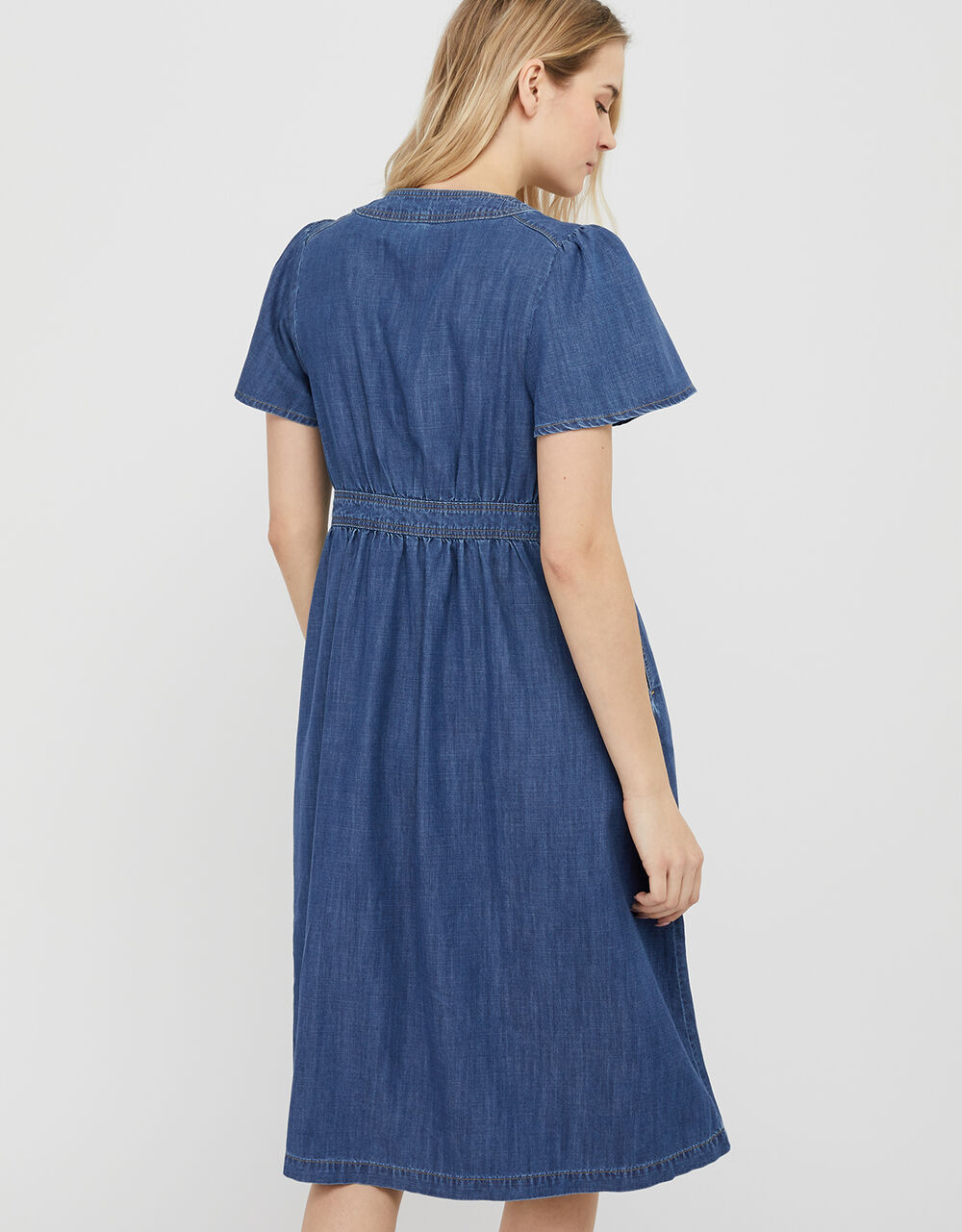 Denim Midi Dress in LENZING™ TENCEL™ Blue | Casual & Day Dresses ...