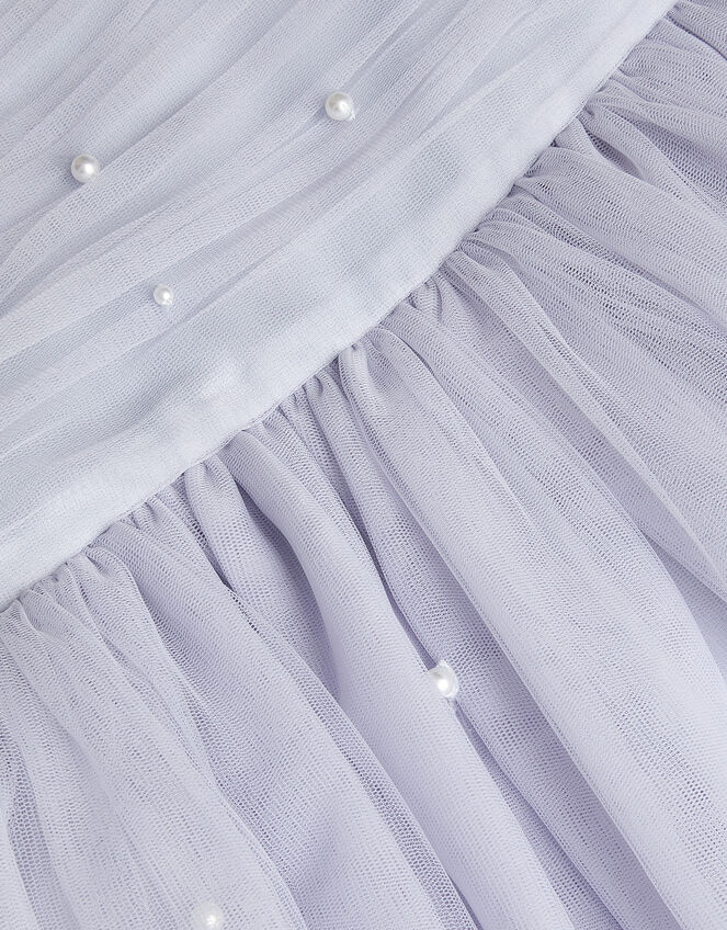 Olivia Pearl Ruched Tulle Dress, Blue (BLUE), large