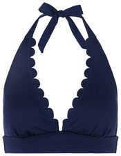 Keely Scallop Bikini Top, Blue (NAVY), large