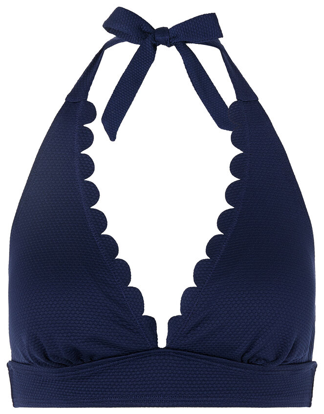 Keely Scallop Bikini Top, Blue (NAVY), large