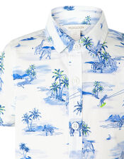 Alika Animal Shirt in Organic Cotton, Ivory (IVORY), large