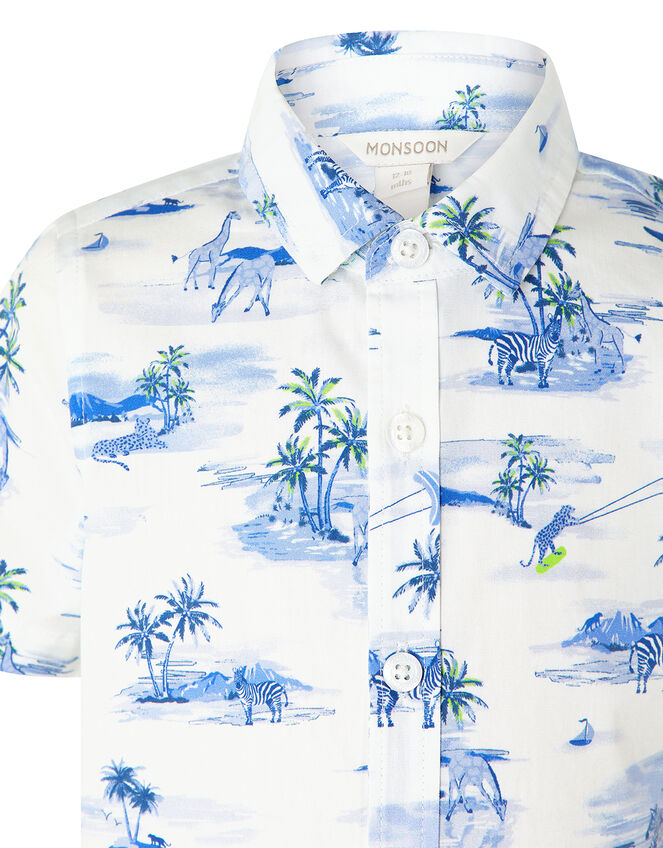 Alika Animal Shirt in Organic Cotton, Ivory (IVORY), large