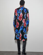 Crās Floral Print Ruffle Midi Dress, Blue (BLUE), large