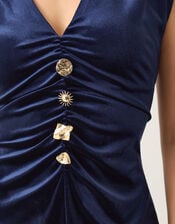 Vana Velvet Sleeveless Midi Dress, Blue (MIDNIGHT), large