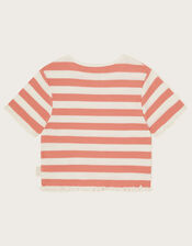 Sunshine Stripe Ribbed T-Shirt, Orange (ORANGE), large