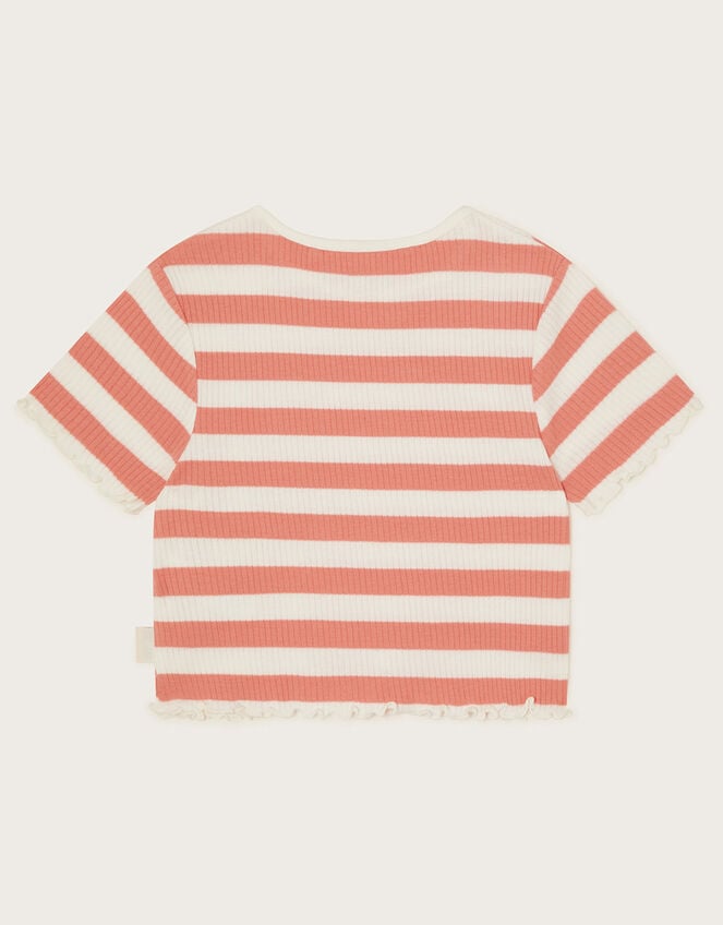 Sunshine Stripe Ribbed T-Shirt, Orange (ORANGE), large