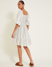 Lila Stripe Dress, Natural (NATURAL), large