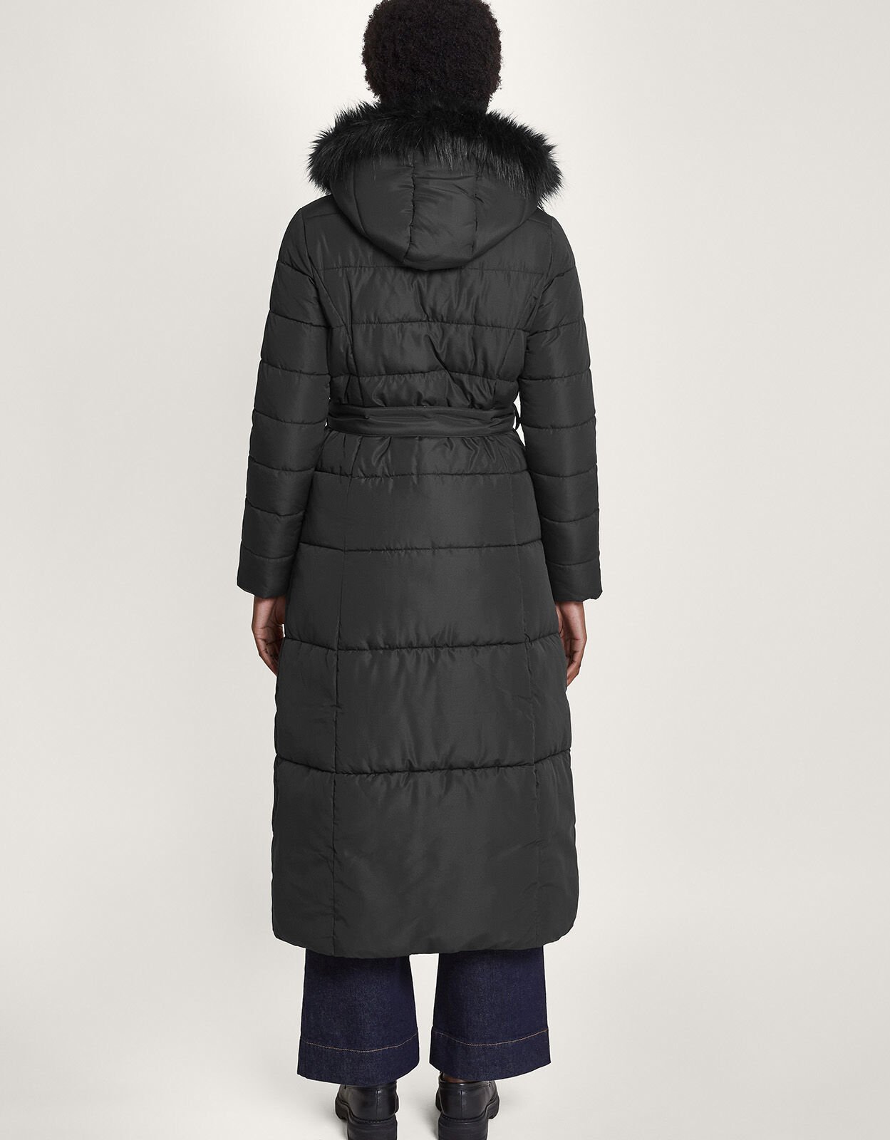 Morgan Hooded Padded Maxi Coat Black