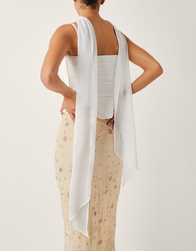 The India Edit Colette Ruched Bandeau Top & Scarf, Ivory (IVORY), large