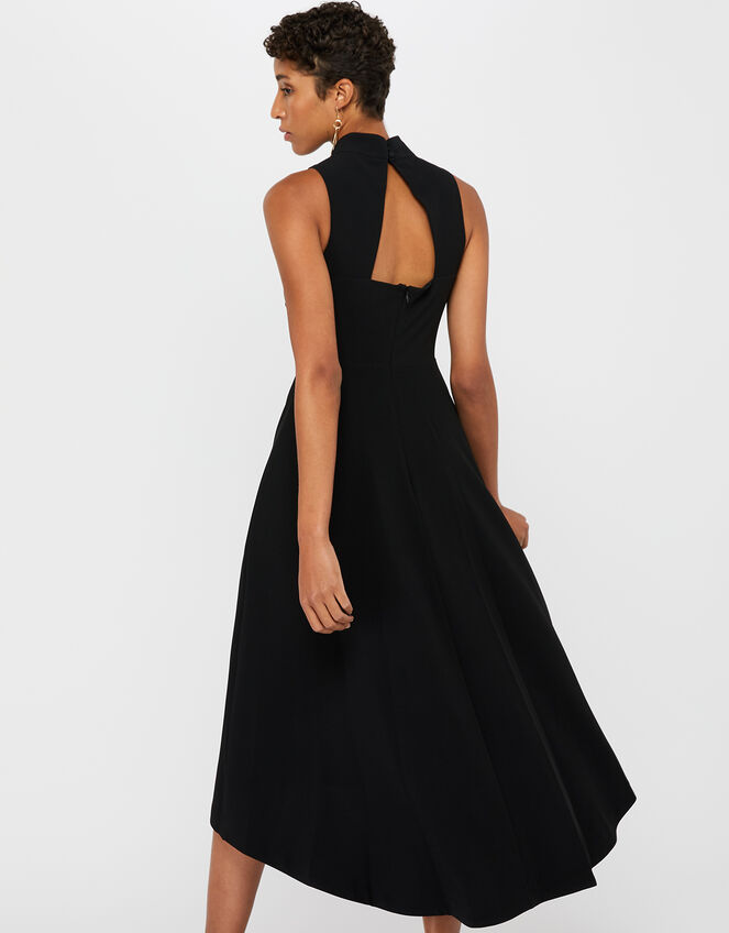 Jade High Neck High-Low Dress, Black (BLACK), large